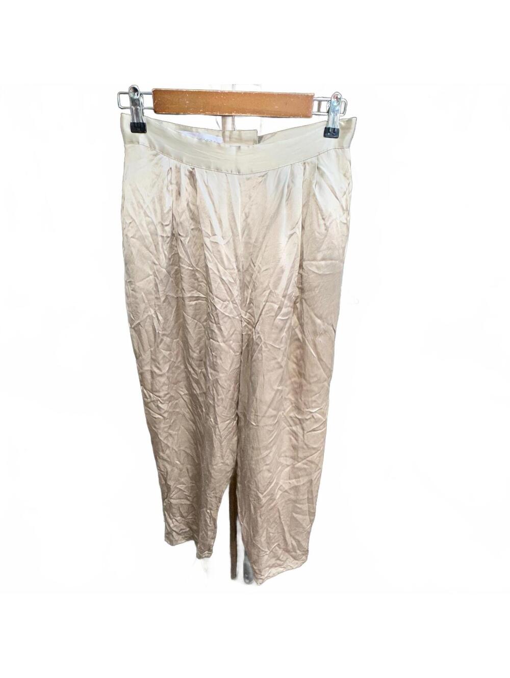 Paul Alexander Beige Silk Trousers Size 10 - Picture 8 of 8
